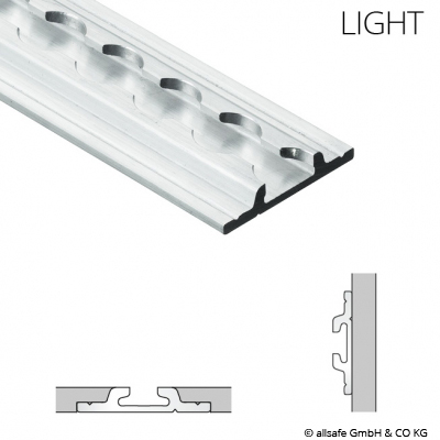 2m Airline-Schiene MIT FLANSCH light