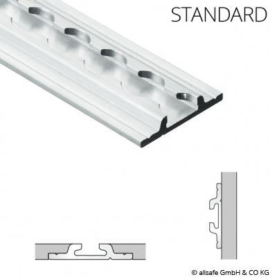 2m Airline-Schiene MIT FLANSCH standard